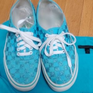 Turquoise checker Vans Women’s size 8